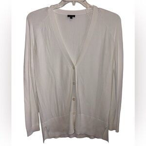 ❤️ Talbots White Cardigan Sweater Lightweight Knit